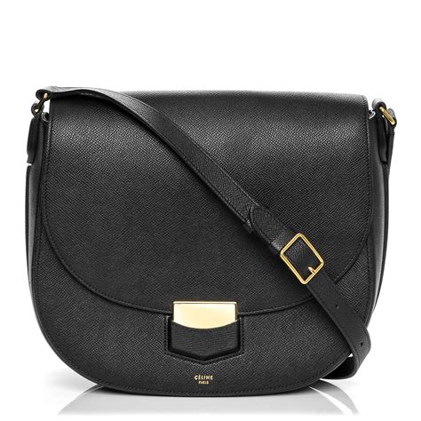 celine trotteur black|Small Trotteur bag in grained calfskin .